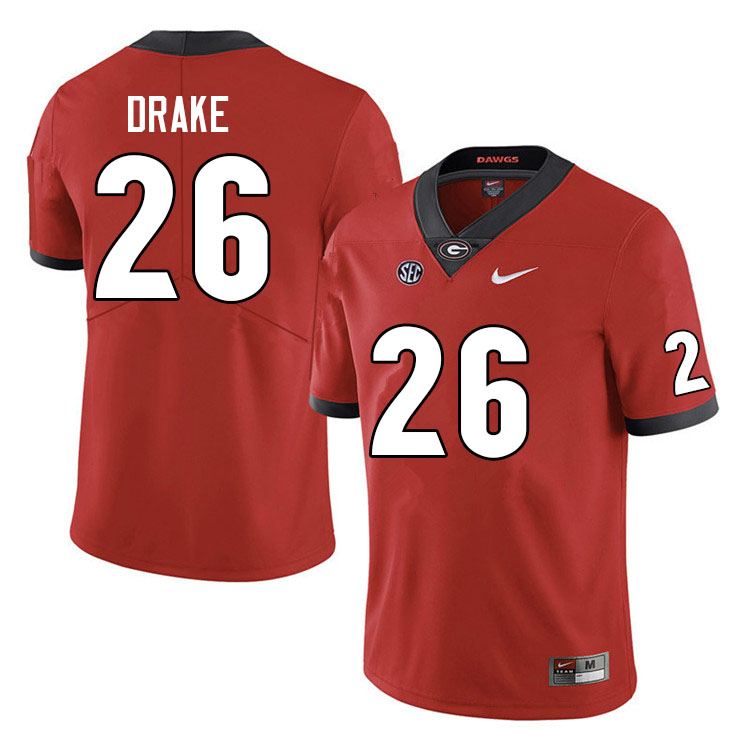 Men #26 Collin Drake Georgia Bulldogs College Football Jerseys Sale-Red Anniversary